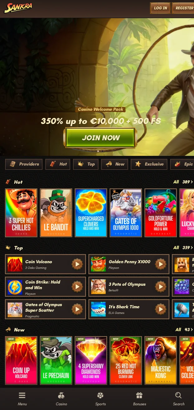 Die Sankra Casino App herunterladen